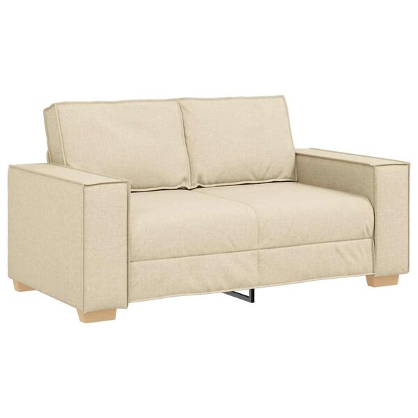 vidaXL Canapé 2 places Crème 160x78x84 cm Tissu