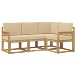vidaXL Ensemble de canapés d'extérieur 4 pc Blanc et Beige