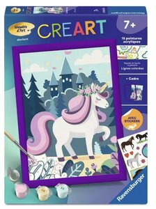 CreArt Peinture au numero Licorne et chateau