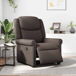 vidaXL Fauteuil inclinable électrique Marron brillant Similicuir