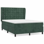 vidaXL Sommier à lattes de lit et matelas Vert foncé 140x190cm Velours