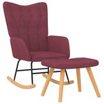vidaXL Chaise à bascule avec tabouret Rouge bordeaux Tissu