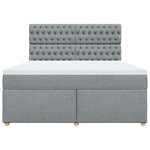 vidaXL Sommier à lattes de lit avec matelas Gris clair 180x200cm Tissu