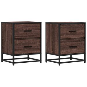 vidaXL Tables de chevet 2 Pièces chêne marron 40x31x50 cm bois ingénierie