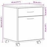 Cabinet roulant vidaXL en chêne noir 45x38x54 cm en bois d'ingénierie
