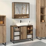 vidaXL Meuble de Lavabo de Salle de Bain avec étagère chêne artisanal