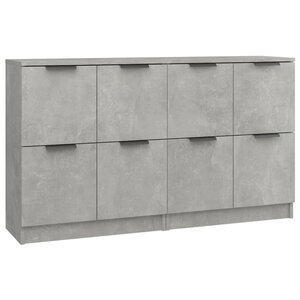 vidaXL Buffets 2 Pièces Gris béton 60x30x70 cm Bois d'ingénierie
