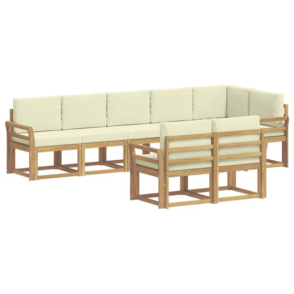 vidaXL Ensemble de canapés d'extérieur 8 pc Blanc et crème Polyester