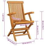 vidaXL Chaises de jardin avec coussins rouge lot de 8 Teck massif