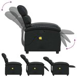 vidaXL Fauteuil de massage inclinable Noir Similicuir