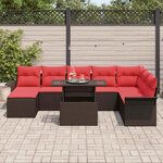 vidaXL Ensemble de canapé de jardin 9 Pièces Marron Poly rotin