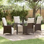 vidaXL Ensemble de salle à manger pour jardin 5 Pièces Marron Poly rotin