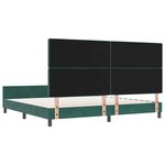 vidaXL Lit à ressorts avec tête de lit Vert foncé 200 x 200 cm Velours
