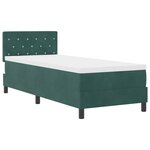 vidaXL Lit à ressort LED avec matelas Vert foncé 80 x 200 cm Velours