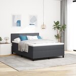 vidaXL Lit Box Spring avec Matelas & LED Gris Anthracite 160x200 cm en Velours Côtelé