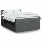 vidaXL Sommier à lattes de lit avec matelas Gris foncé 160x200cm Tissu