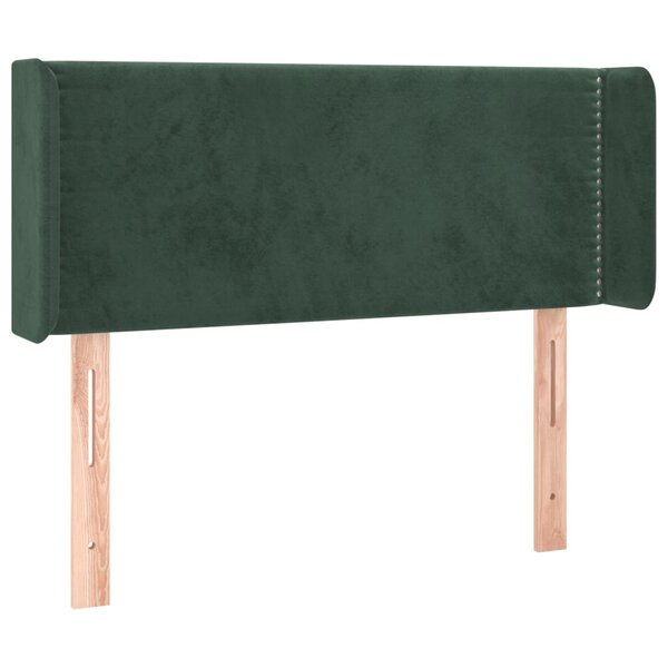 vidaXL Tête de lit avec oreilles Vert foncé 93x16x78/88 cm Velours