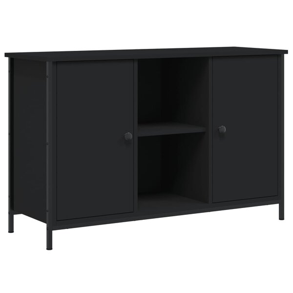 vidaXL Meuble TV noir 100x35x65 cm bois d'ingénierie