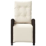 vidaXL Chaise inclinable de jardin repose-pied marron résine tressée