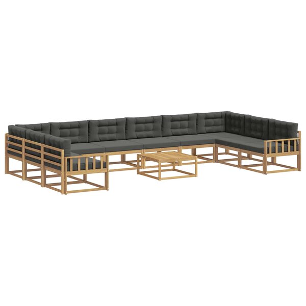 vidaXL Ensemble de canapés d'extérieur 11 pc Blanc et anthracite