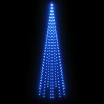 vidaXL Sapin de Noël sur mât de drapeau 310 LED Bleues 300 cm