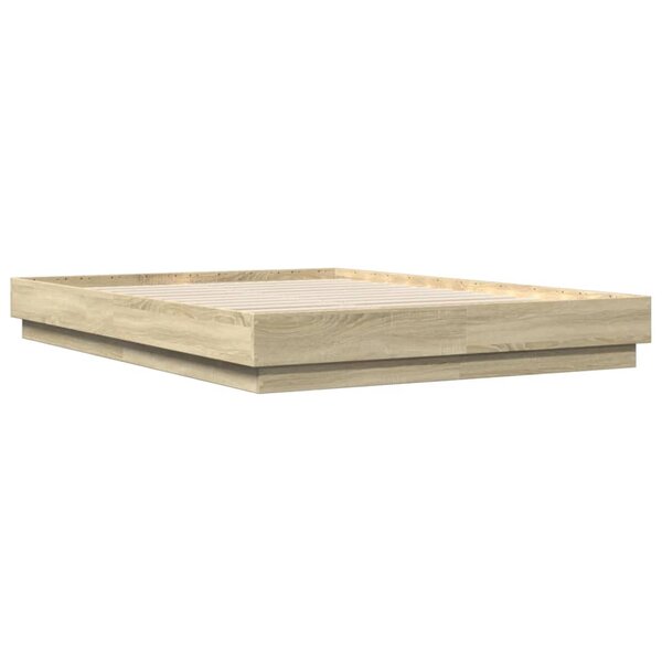 vidaXL Cadre de lit chêne sonoma 150x200 cm bois d'ingénierie