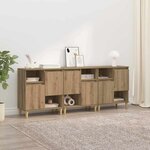 vidaXL Buffets 3 Pièces Chêne artisanal 60 x 35 x 70 cm Bois d'ingénierie