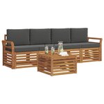 vidaXL Ensemble de canapés d'extérieur 5 Pièces Naturel et Anthracite