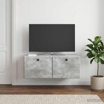 vidaXL Meuble TV mural 78 5 x 41 x 30 cm Gris béton Bois d'ingénierie