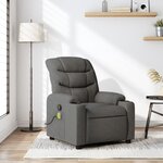 vidaXL Fauteuil inclinable de massage gris foncé tissu