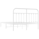 vidaXL Cadre de lit métal sans matelas et tête de lit blanc 150x200 cm