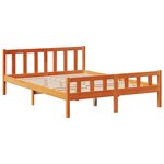 vidaXL Lit bibliothèque sans matelas cire marron 150x200 cm pin massif