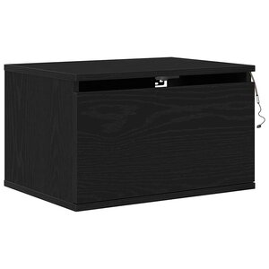Meuble de chevet vidaXL avec LED monté au mur en chêne noir 50x36x30 cm