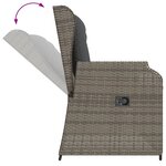 vidaXL Banc inclinable de jardin avec coussins gris résine tressée