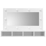 vidaXL Armoire à miroir avec LED Blanc brillant 90x31 5x62 cm