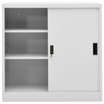 vidaXL Armoire de bureau porte coulissante Gris clair 90x40x90cm Acier