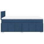 vidaXL Sommier à lattes de lit avec matelas bleu 120x190 cm tissu