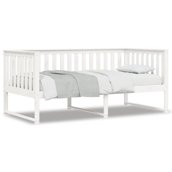 vidaXL Lit de jour blanc 100x200 cm bois de pin massif