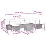 vidaXL Ensemble de Canapé de Jardin 8 Pièces avec Coussins Noir Rotin Poly