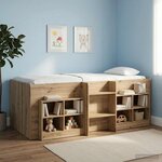 vidaXL Cadre de Lit Élevé pour Enfants 2 Pièces Chêne artisanal