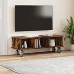 vidaXL Meuble TV Chêne fumé 100 x 35 x 35 cm Bois d'ingénierie