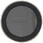 vidaXL Canapé de jardin avec table coussins rond gris résine tressée