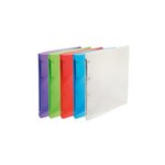 Classeur 4 Anneaux 15 Mm Polypropylène Crystal Colours - A4 - Couleurs Assorties - X 30 - Exacompta