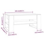 vidaXL Table basse blanc brillant 102x55x45 cm bois d'ingénierie