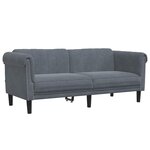 vidaXL Canapé à 2 places gris foncé velours