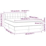 vidaXL Sommier à lattes de lit avec matelas Gris foncé 140x190cm Tissu