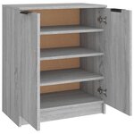 vidaXL Meuble à chaussures Sonoma gris 59x35x70 cm Bois d'ingénierie