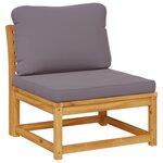 vidaXL Salon de jardin 6 Pièces avec coussins bois d'acacia solide