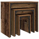 vidaXL Table basse gigogne 3 Pièces Bois ancien 60 x 35 x 56 cm