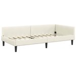 vidaXL Cadre de lit d'angle avec tête de lit Crème 90 x 200 cm